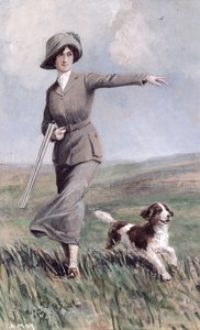 Eine Dame beim Schießen